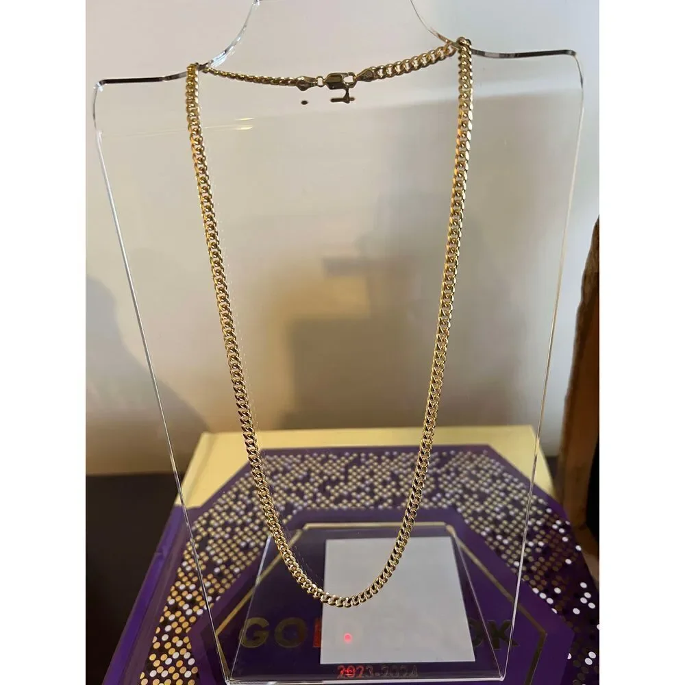 14k Solid Gold Miami Cuban Link 20 inch Chain